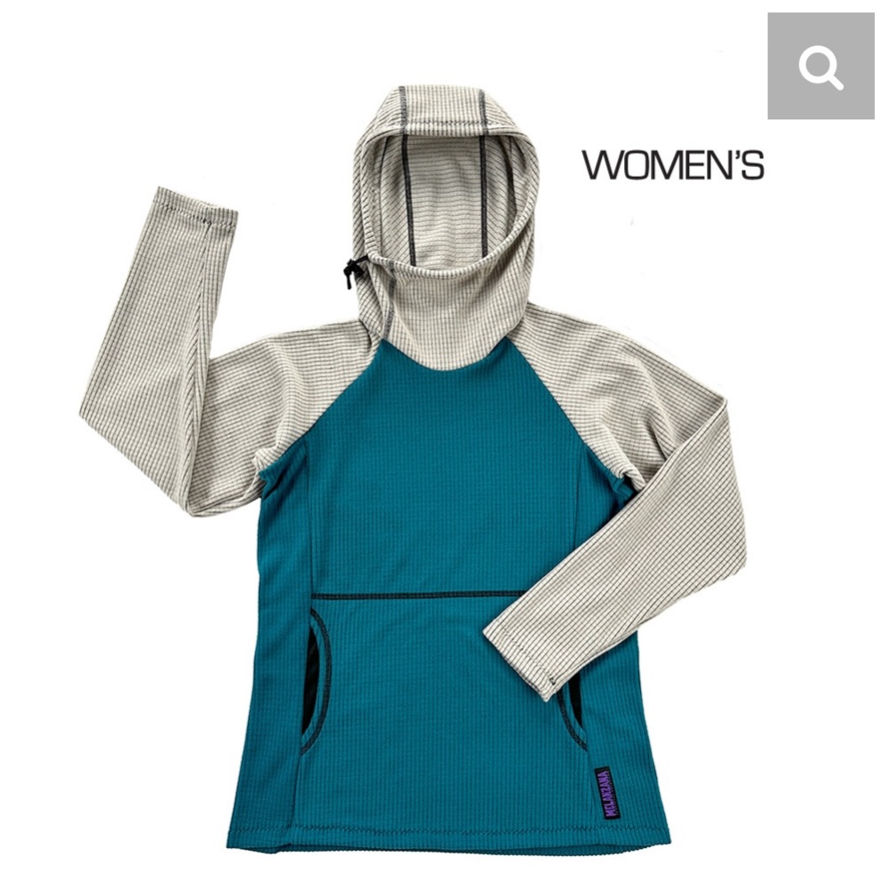 🏔️ Melanzana Micro Grid Hoodie V2; W-L; Marine/Fog, NWOT